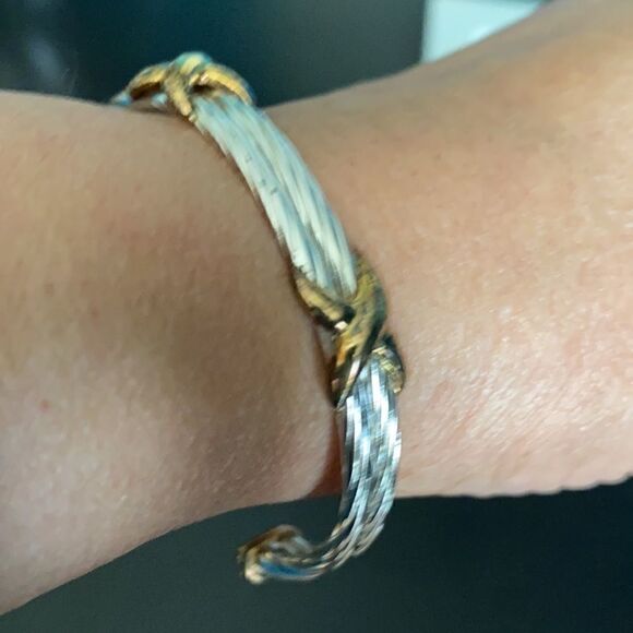 Silver & Copper Bracelet Adjustable - Picture 6 of 7